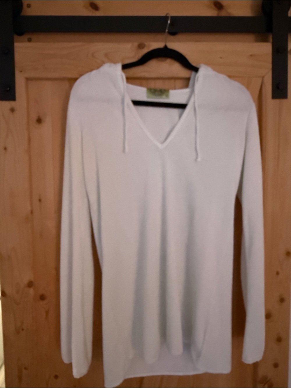 Juicy Couture White V-Neck Hooded Sweater